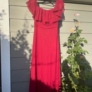 Ever Pretty Chiffon Off Shoulder Maxi Dress Burgundy